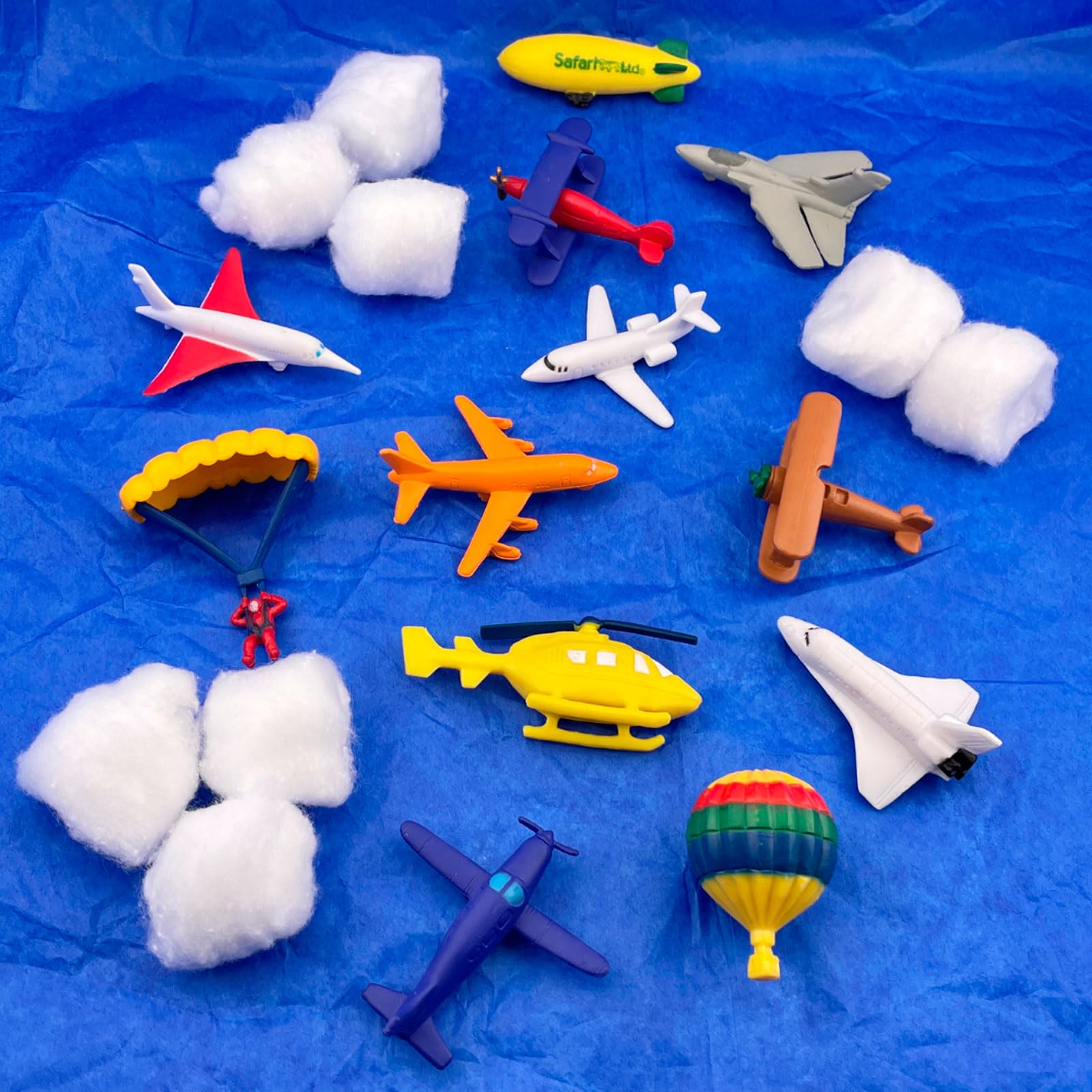 Safari Ltd. in the Sky TOOB blimp figure adds whimsical travel vibes to pretend play.