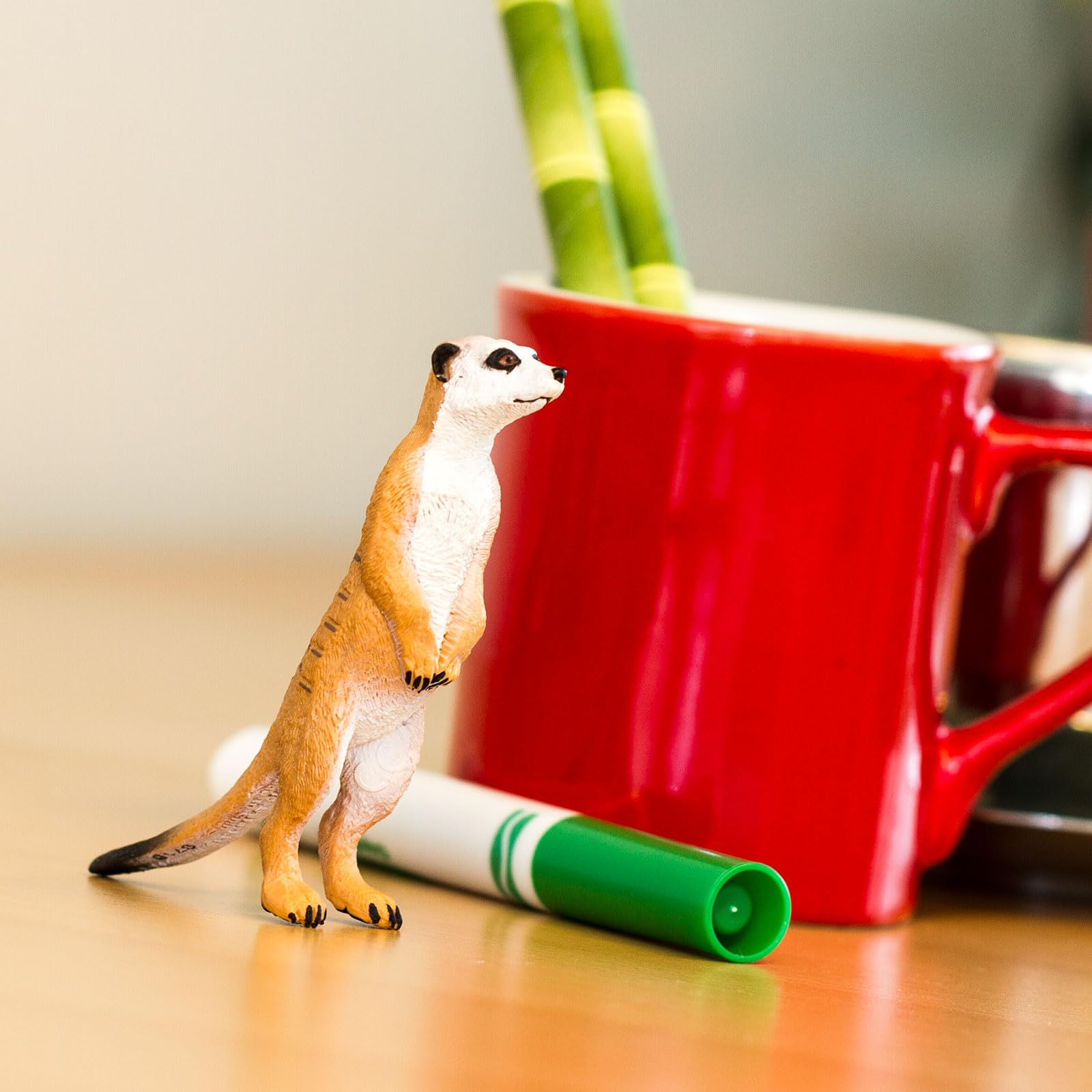 Safari Ltd meerkat figurine size reference helps kids scale displays and stories.
