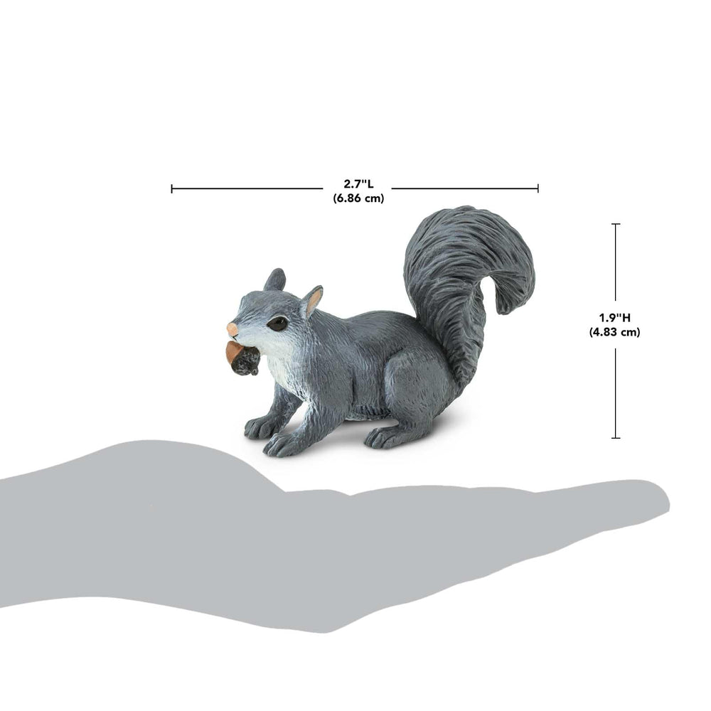 Safari Ltd non-toxic PVC gray squirrel toy, safe for hands-on play.