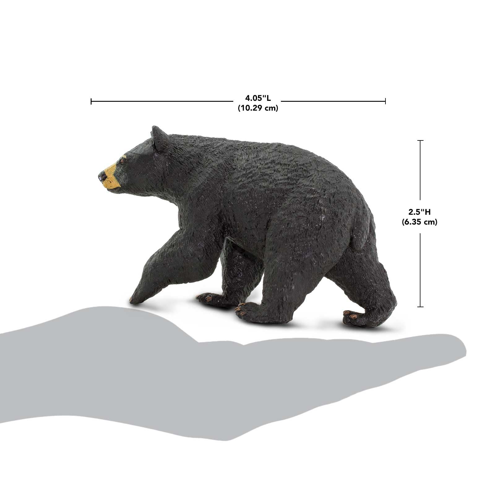 Safari Ltd. North American Black Bear figurine close-up paints textured fur for realism.