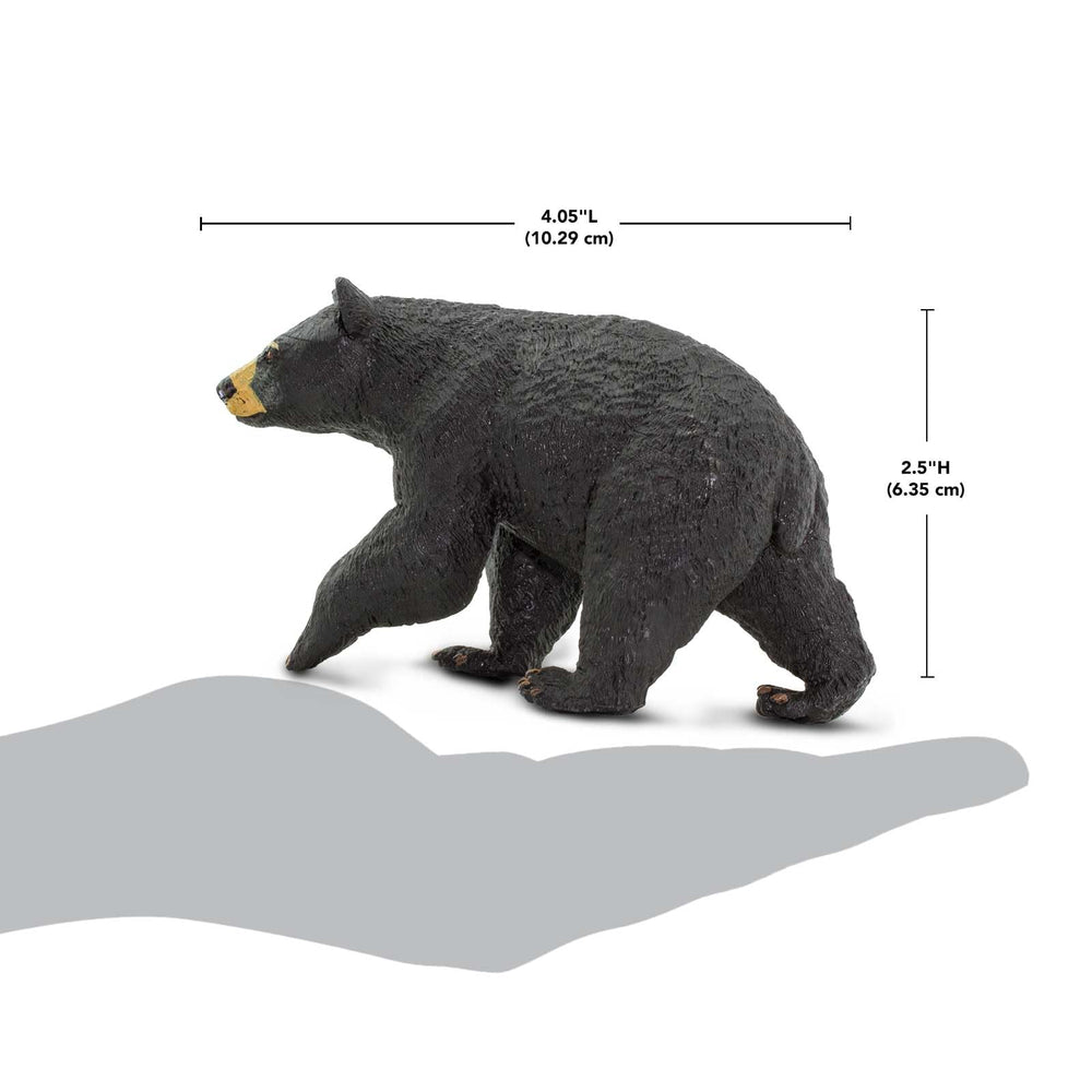 Safari Ltd. North American Black Bear figurine close-up paints textured fur for realism.