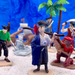 Safari Ltd Pirates TOOB pirate with parrot figure supports storytelling and imaginative play.