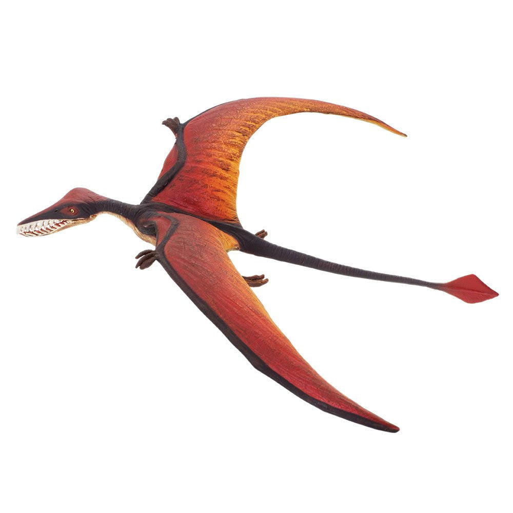 Safari Ltd Rhamphorhynchus figurine showcased as part of a dinosaur collection display.