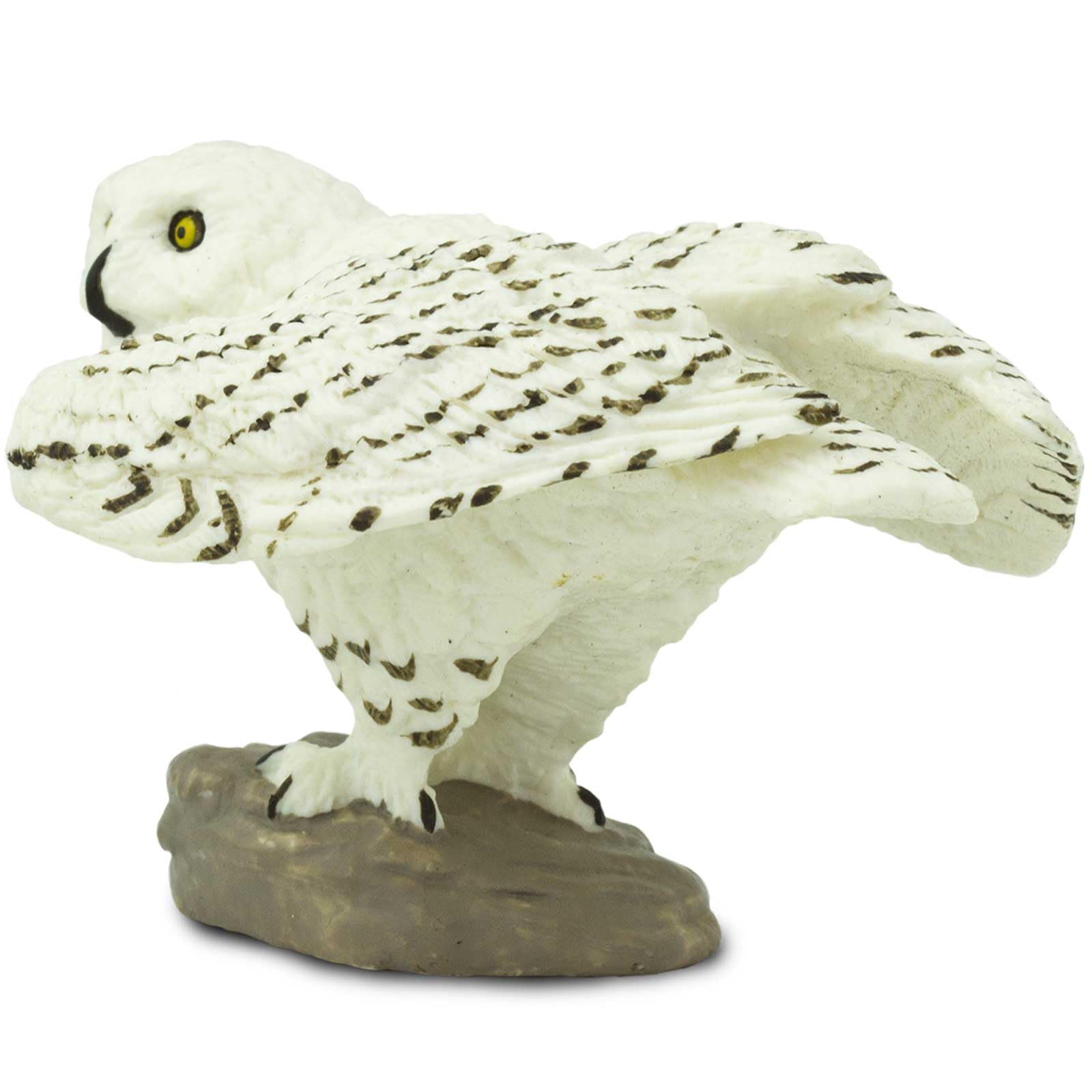 Safari Ltd Snowy Owl figurine dimensions 2.5-inch illustrates compact display and collection