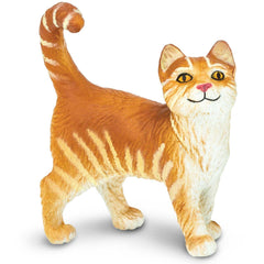 Safari Ltd Tabby Cat Figurine 2-inch display for imaginative play and learning.