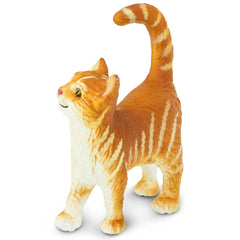 Safari Ltd Tabby Cat Figurine made of safe PVC material for durable play.