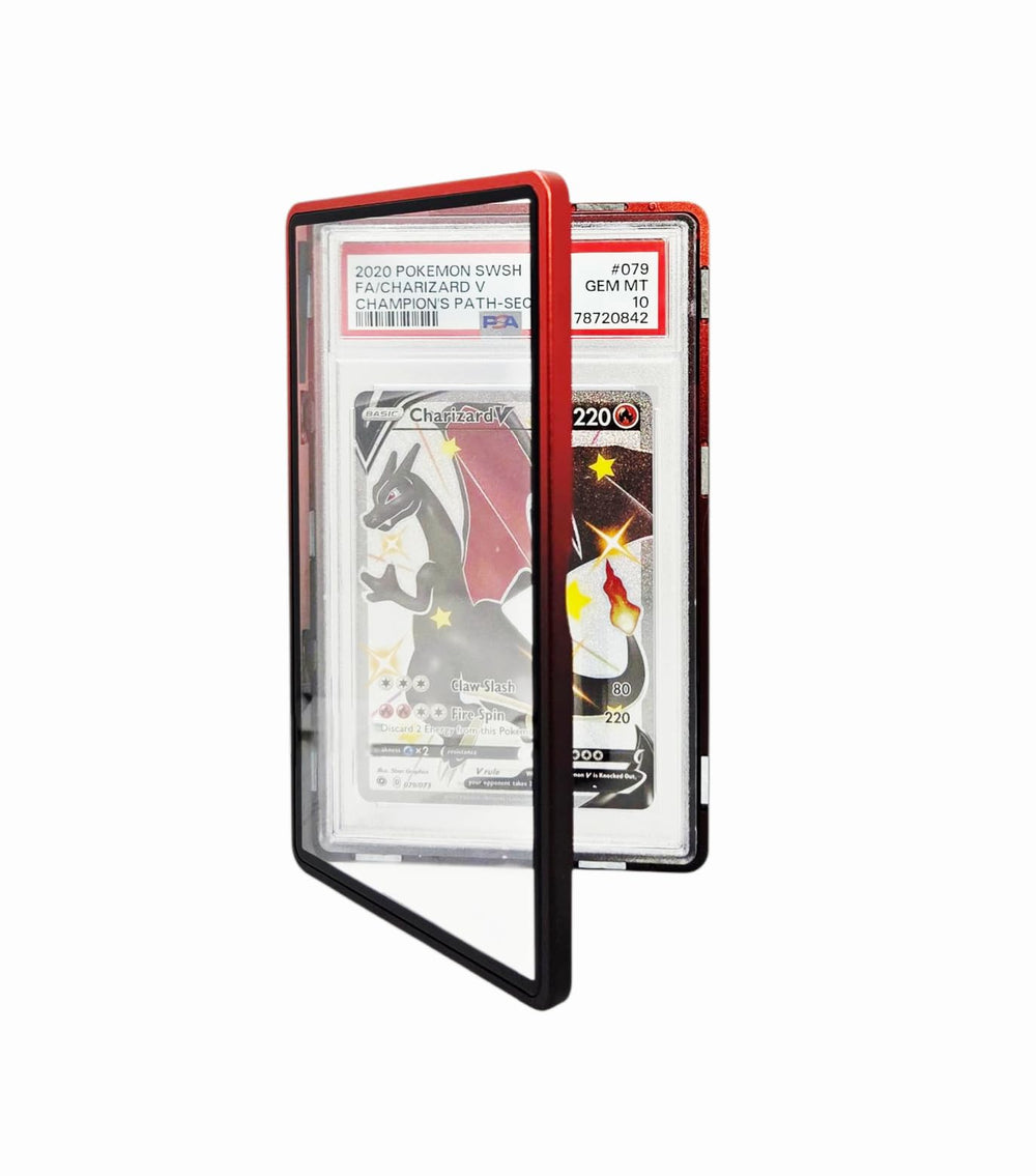 Safeguard TCG magnetic aluminum case demonstrates multi slab stacking with secure magnet connection