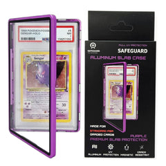 Purple stackable case with magnets for organized slabs.