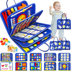 SaFeli Busy Board with dinosaurs page for hands-on exploration.