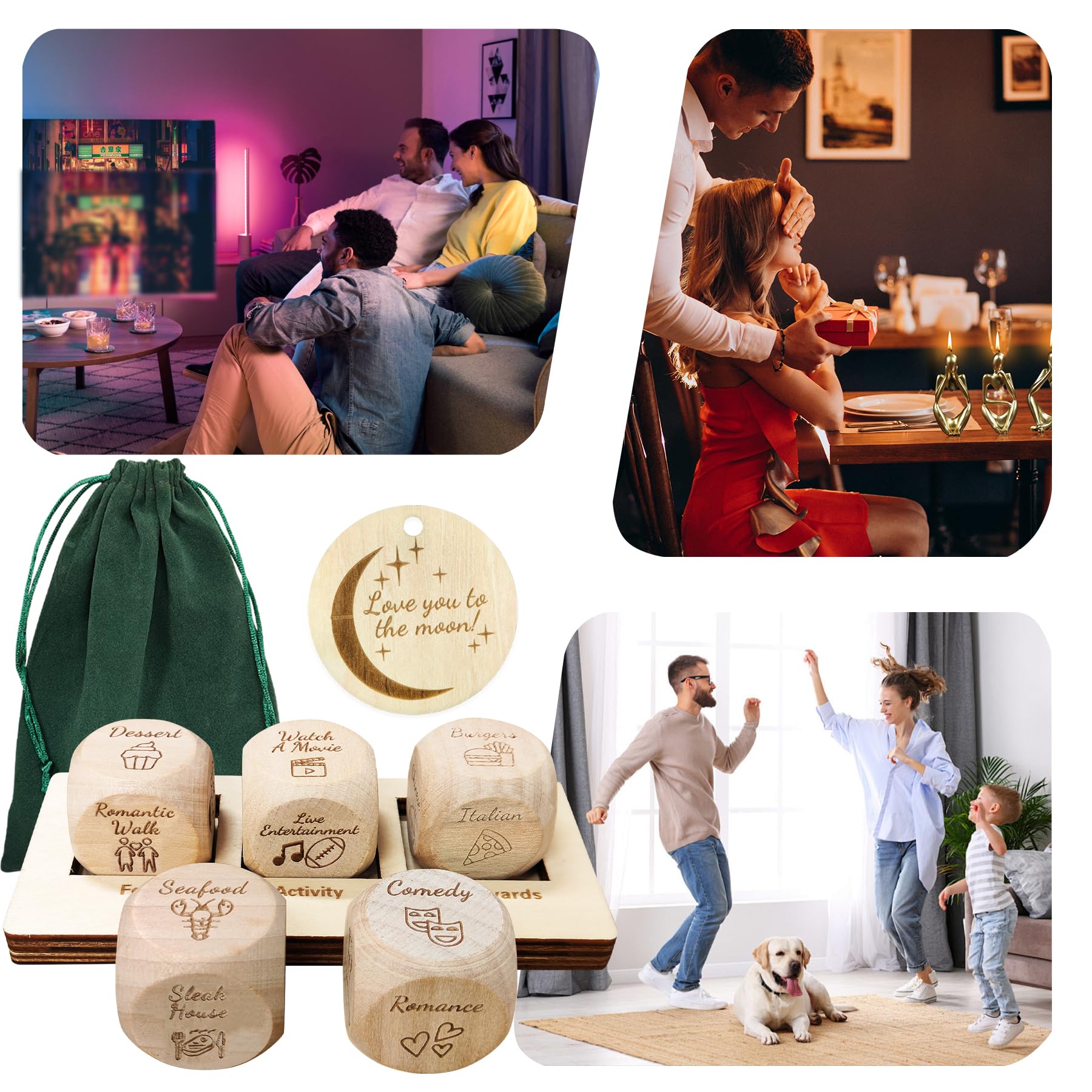 Safoezy wedding anniversary dice collection illustrates ongoing romance and shared moments.