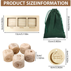Safoezy wooden dice closeup highlights quality and smooth edges.