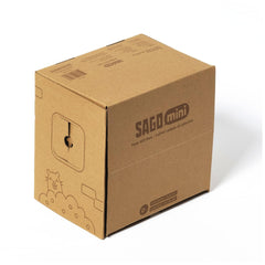 Sago Mini gift pack box showing four plush toys and the transforming box