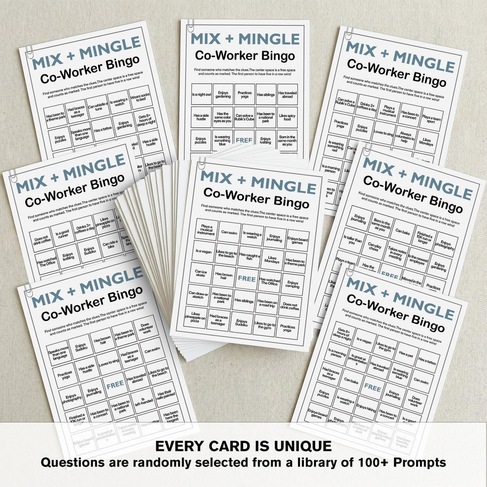 Sahjzk 5x7 durable cardstock enables quick, easy-to-hold games.