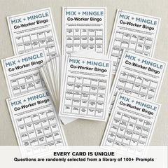 Sahjzk Office Bingo boosts connection and conversation at work.