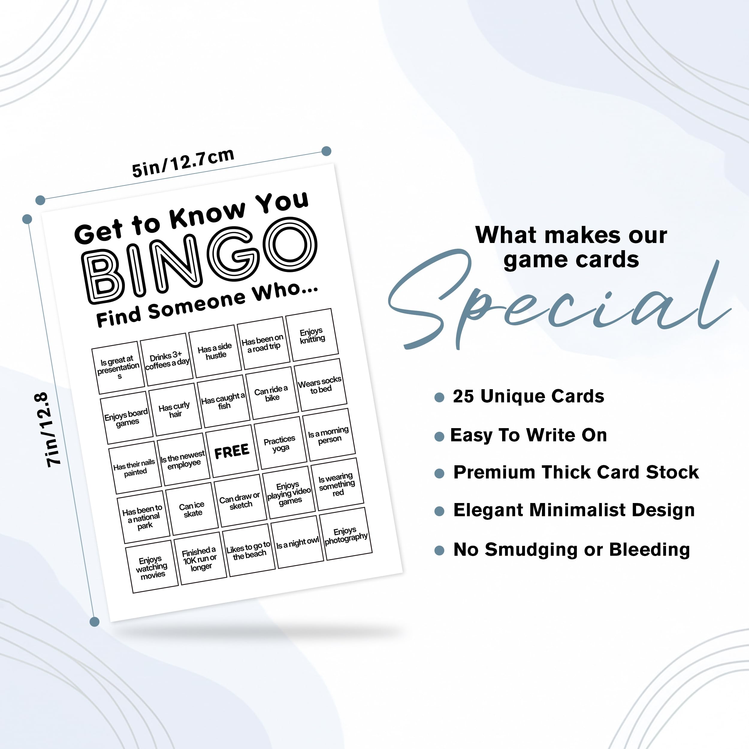 Sahjzk 5x7 bingo cardstock layout for easy handling and quick setup.