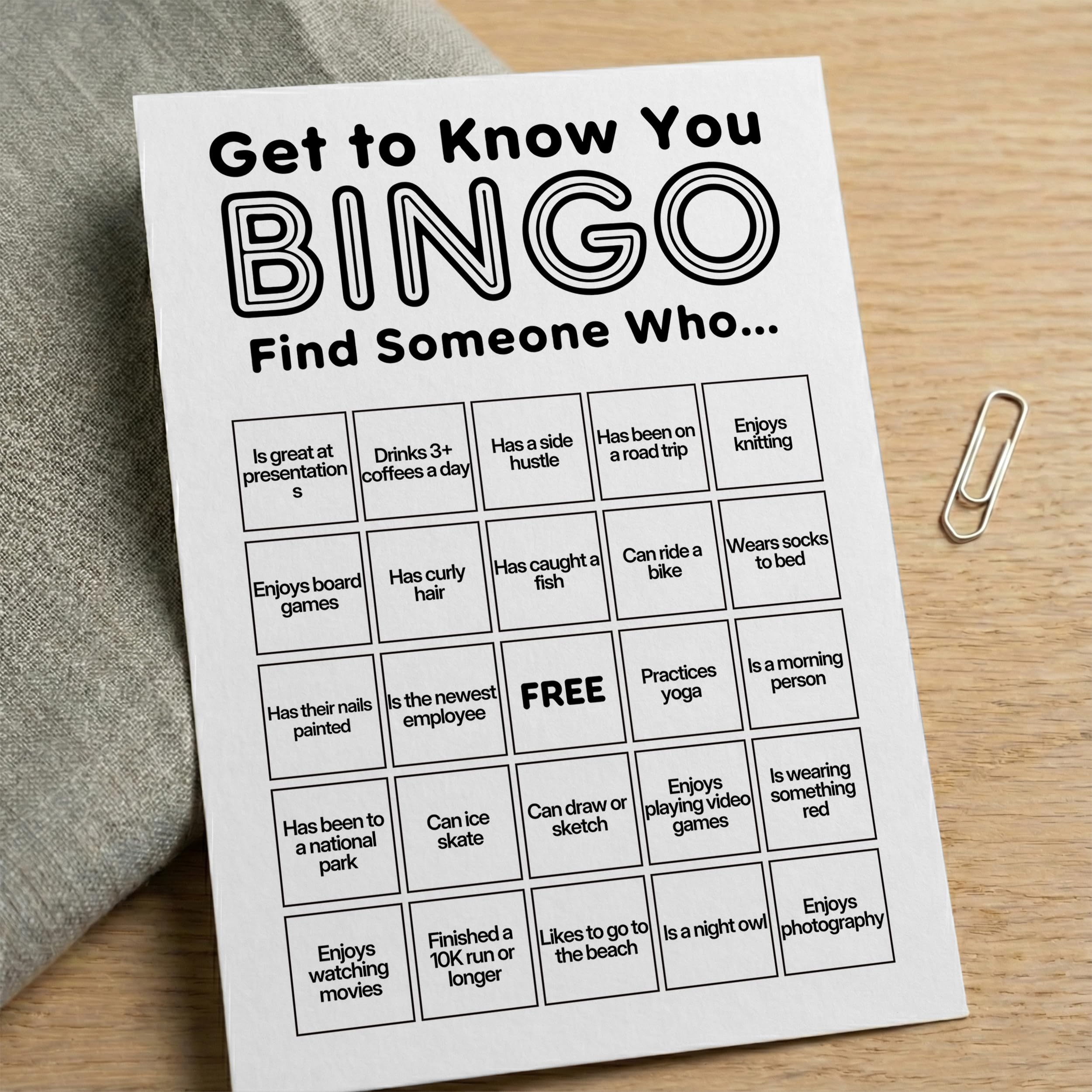 Sahjzk Icebreaker bingo image for smooth introductions in meetings.