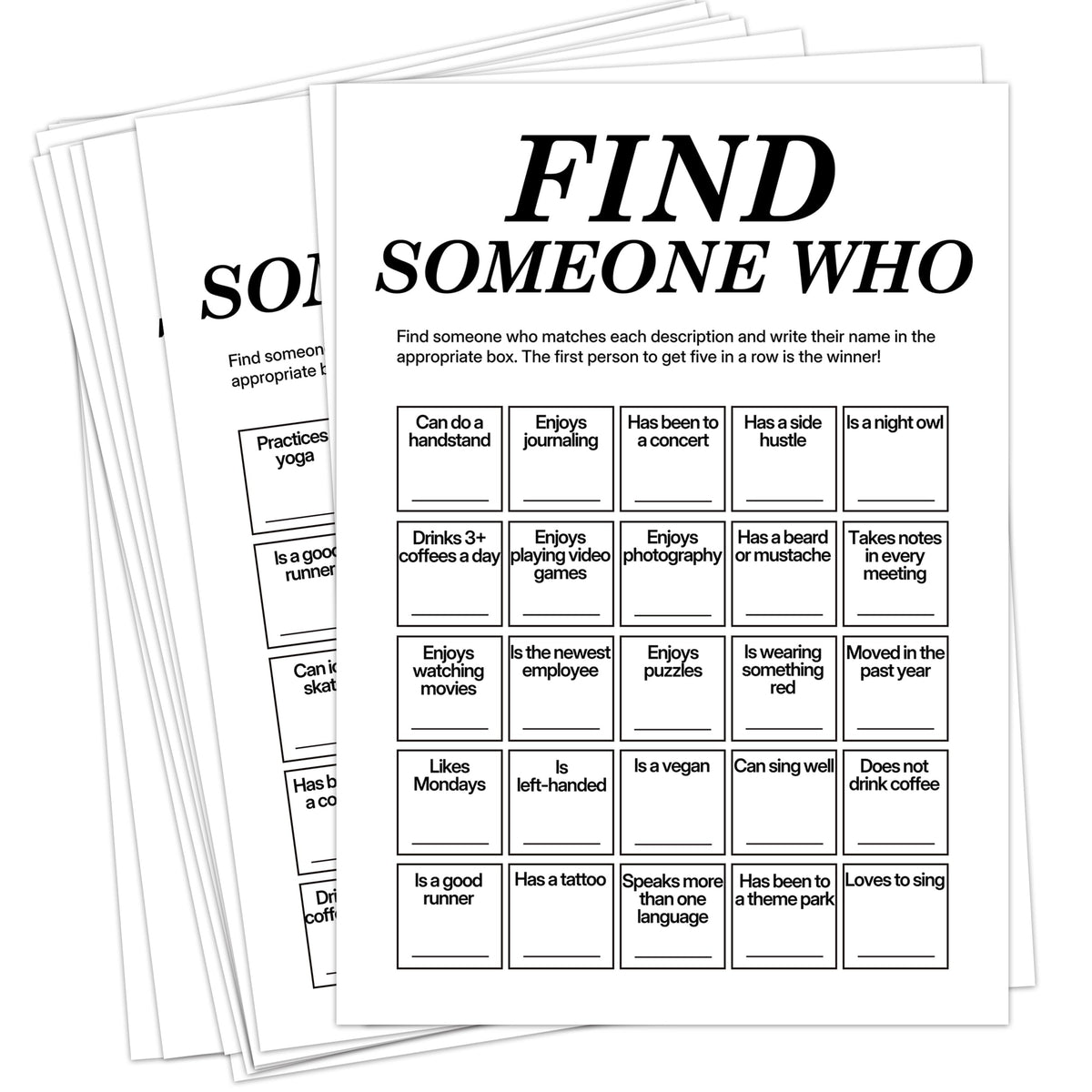 Sahjzk Office Bingo 25 randomized cards ideal for engaging team icebreakers