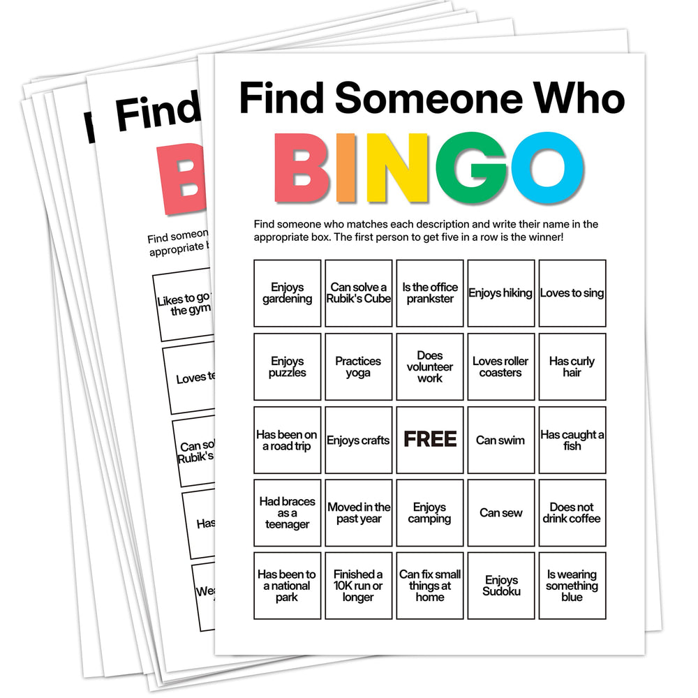 Sahjzk Office Bingo Cards: 25 unique sheets for ice breakers in meetings.