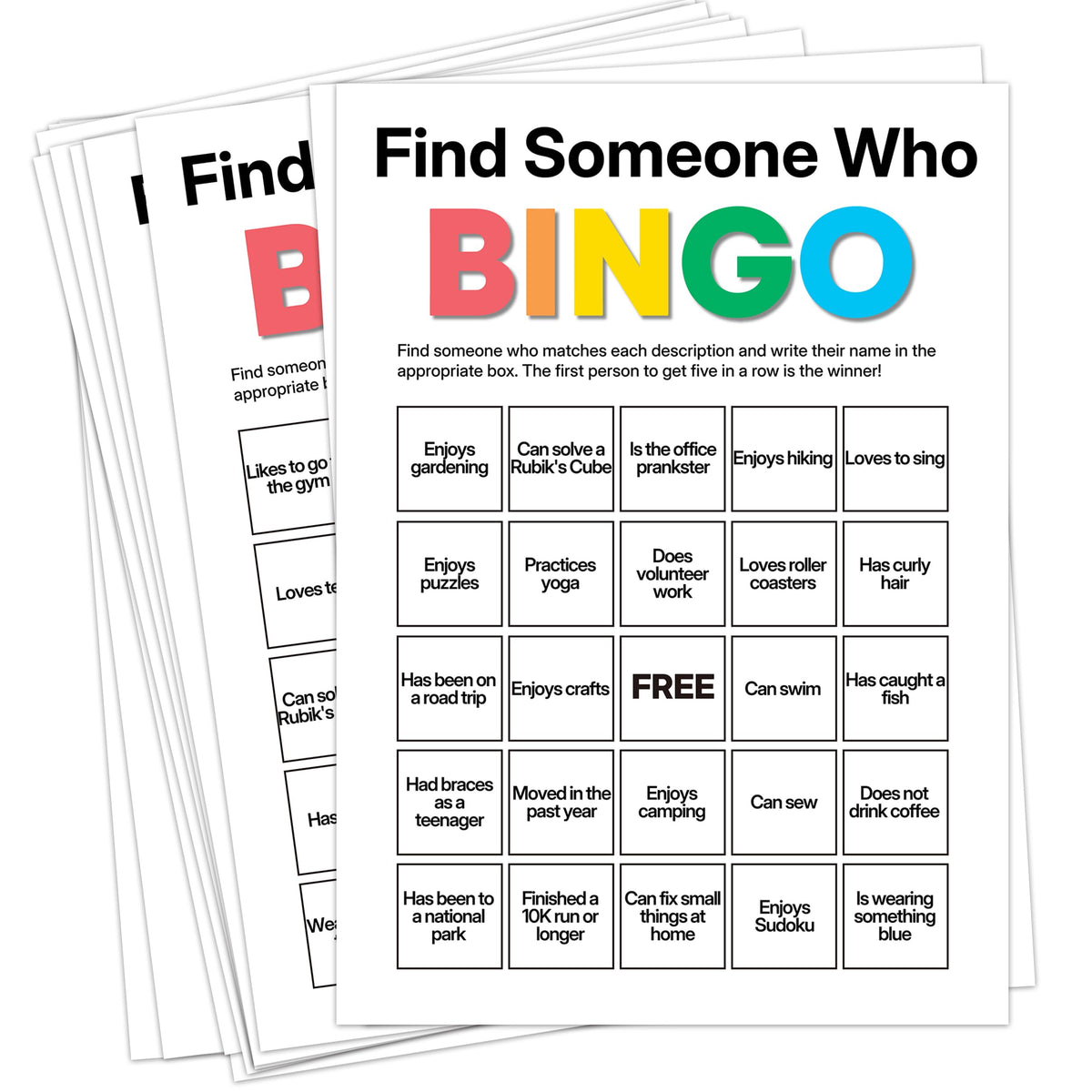 Sahjzk Office Bingo Cards: 25 unique sheets for ice breakers in meetings.