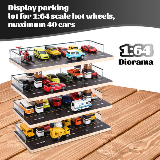Saichotoy wooden diecast collection case showcases models with a sturdy freestanding build.