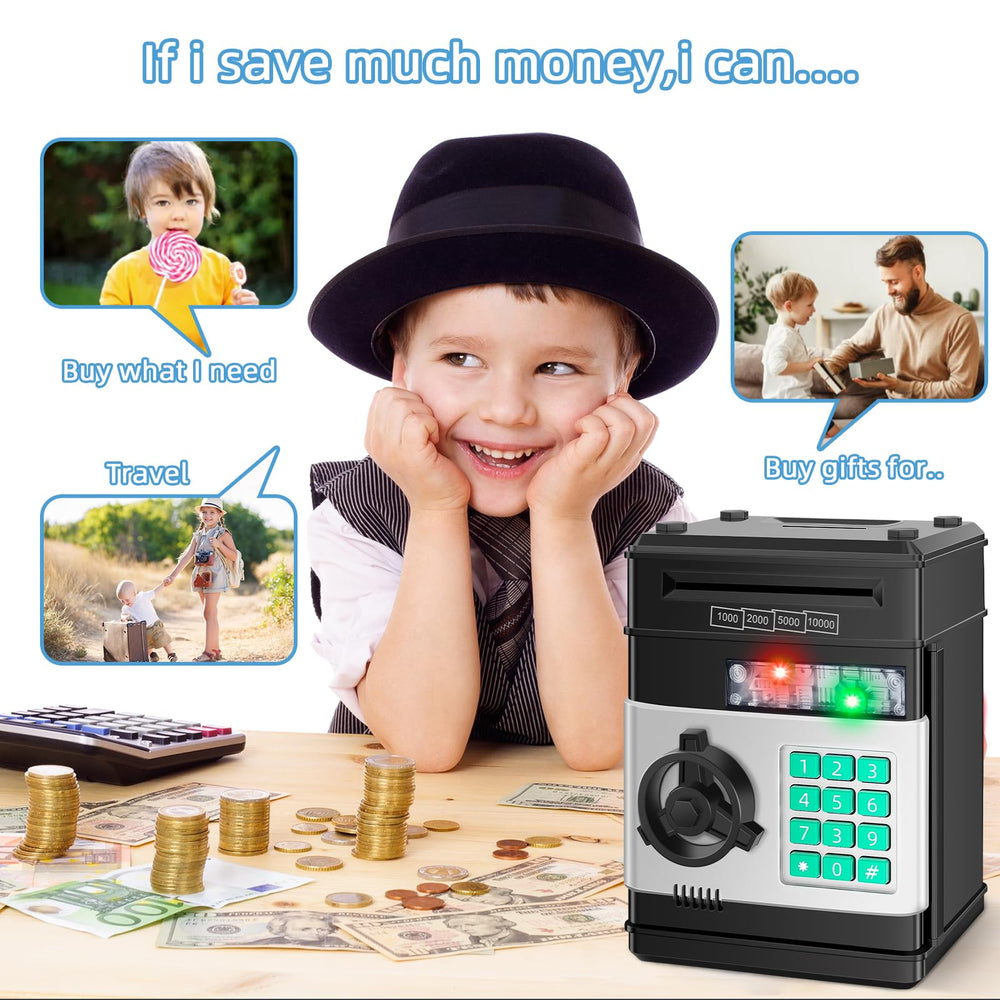 Saidrip Piggy Bank coin slot up-close for easy cash deposits by children.