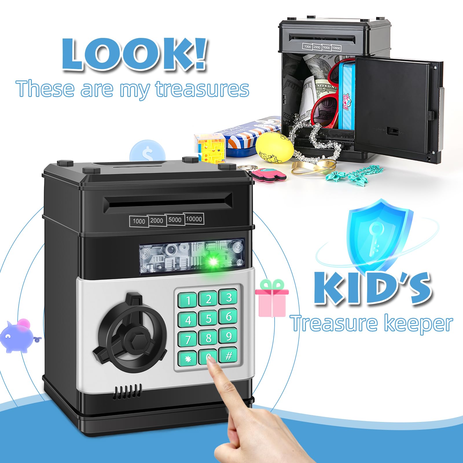 Saidrip Piggy Bank packaged as a gift for kids' birthdays or holidays.