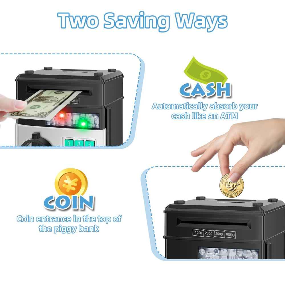 Saidrip Piggy Bank ideal for storing coins and paper money safely.