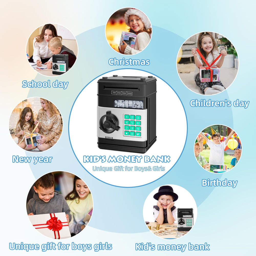 Saidrip Piggy Bank shown as room decor encouraging responsible saving habits.