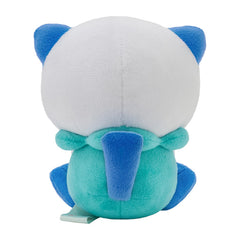 Close-up of Oshawott plush showing soft texture and friendly expression.