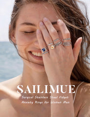 Sailimue Anxiety Ring with CZ stone for subtle sparkle