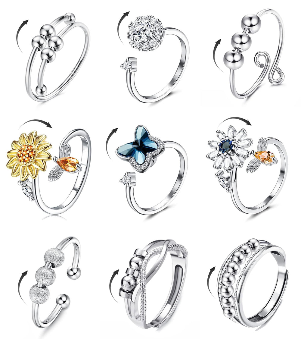 Sailimue Anxiety Ring sunflower design for calm focus