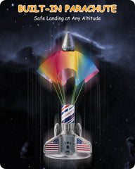 SainSmart Jr LED-rocket at night, easy tracking and retrieval.