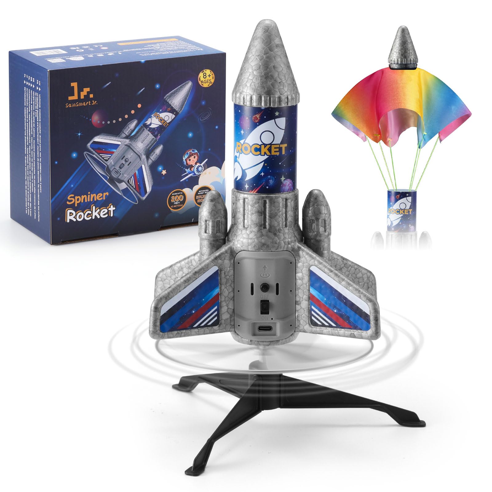 SainSmart Jr rocket launcher front view for easy outdoor play