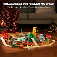 Ideal for both boys and girls who love wooden train play