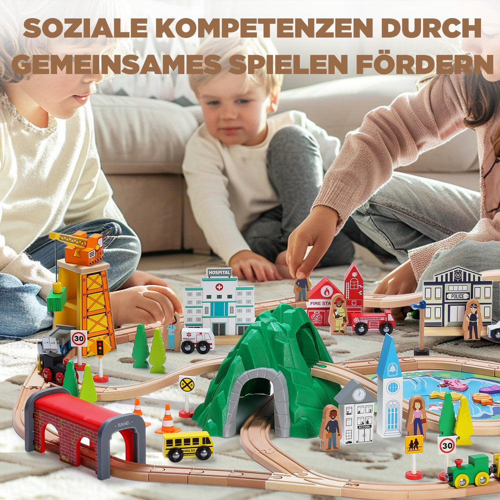 Smooth edges and non-toxic paint on SainSmart Jr. wooden train pieces