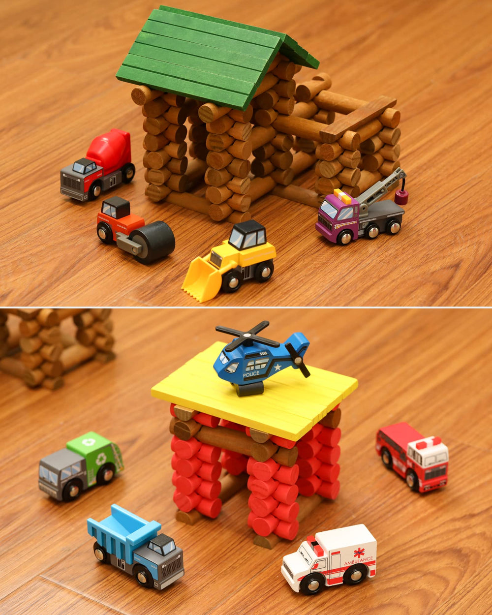 SainSmart Jr wooden blue car fits track layouts with smooth edges for safe fun