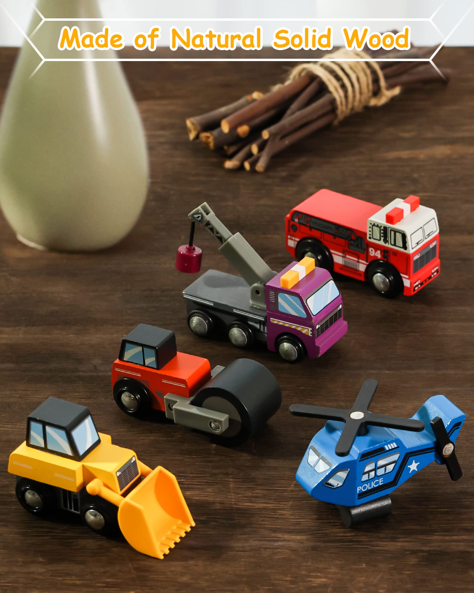 SainSmart Jr wooden police car enhances color recognition and hand eye coordination during pretend missions