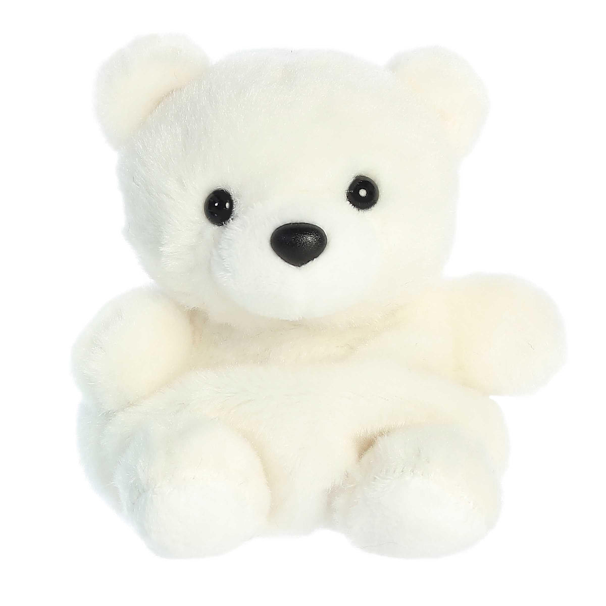 Sainyer Aurora Palm Pals Puck Polar Bear pocket-sized plush for travel and cuddling.