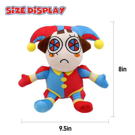 Close-up of SAJISP Pomni plush showing ultra-soft fabric and snug stuffing.