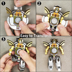 Salepo green transformable spinner in robot mode for creative play