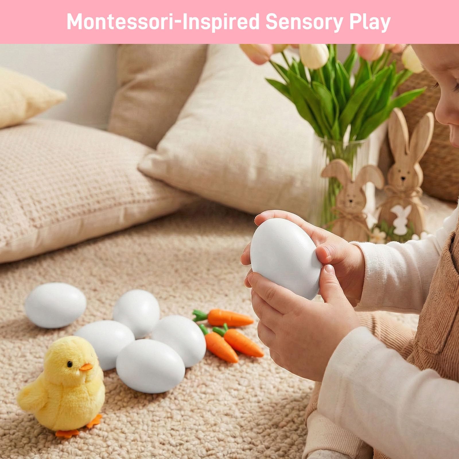 SallyFashion wooden eggs for Easter decor and home displays