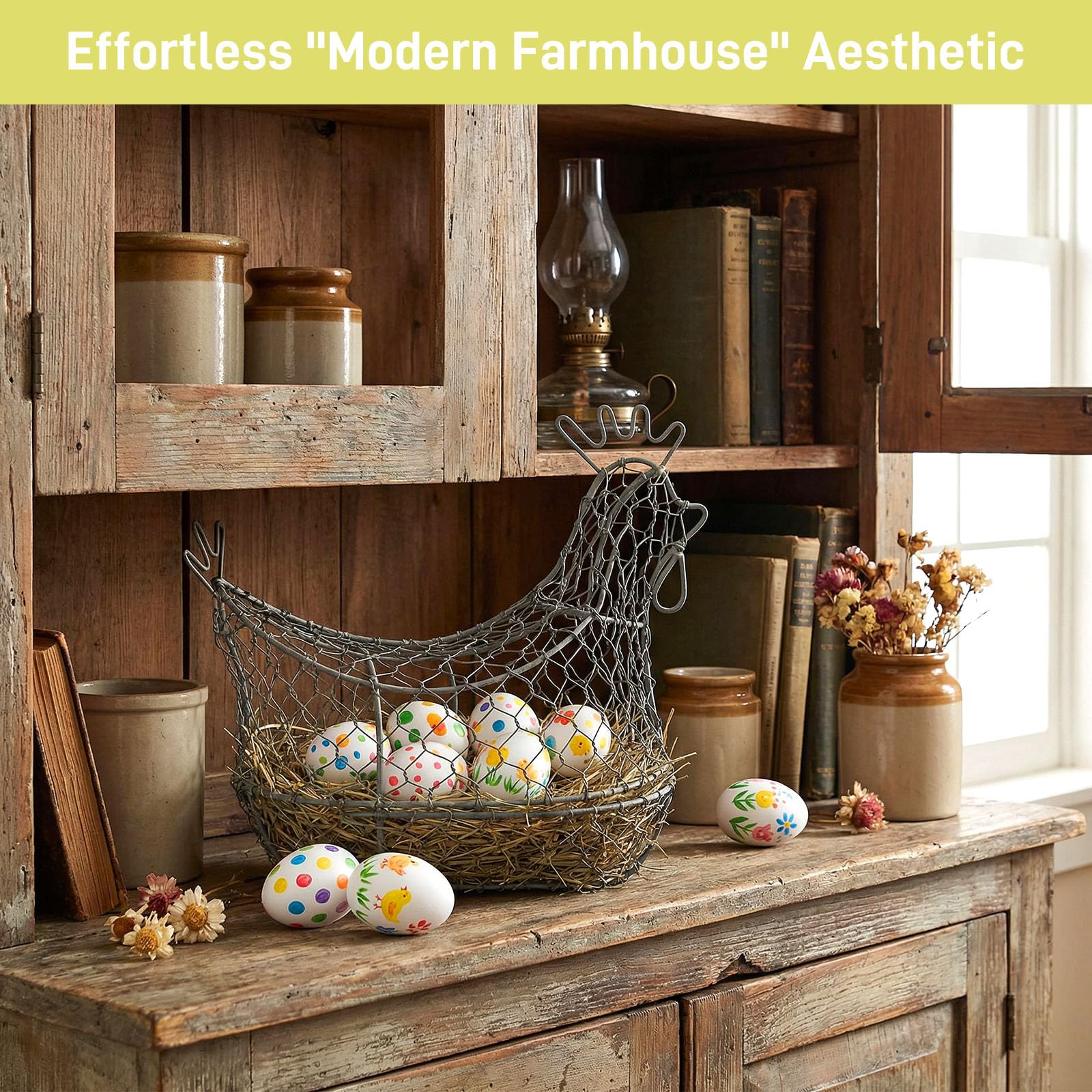 SallyFashion Easter games wooden eggs heavy, wind-resistant for outdoor hunts.