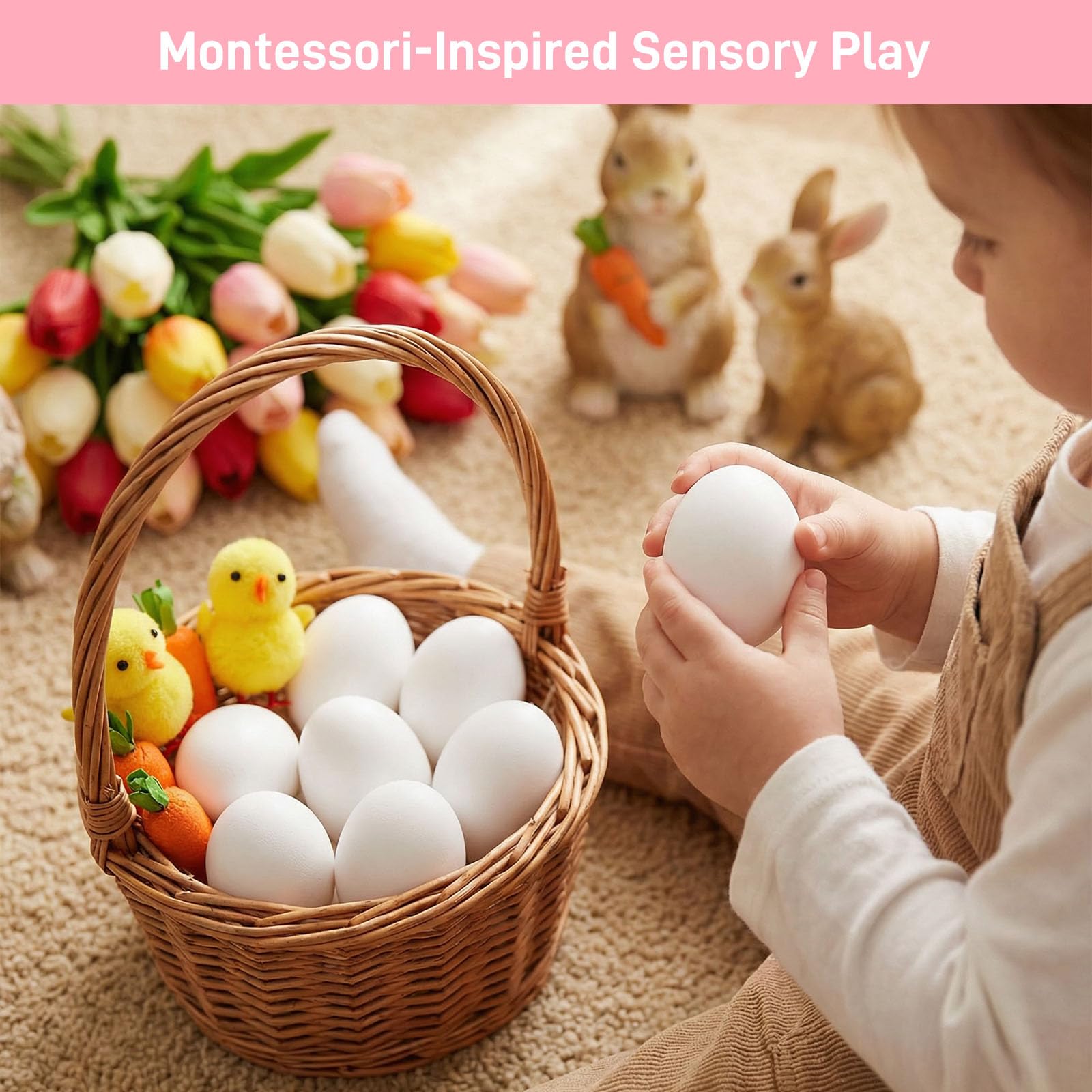 SallyFashion wooden nesting eggs realistic 2.4-inch size guides hens for laying.