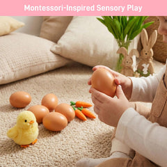 SallyFashion wooden eggs ideal for kids' play and Easter props.