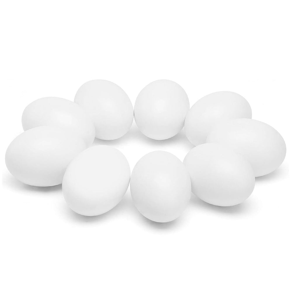 SallyFashion wooden fake eggs for nesting boxes, 9-pack, white, durable nesting decor for hens.