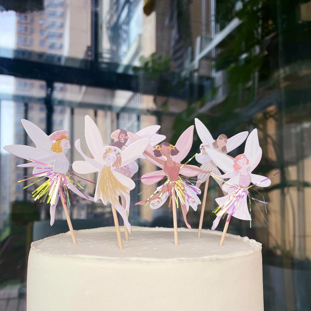 SAMOKA 24-pack fairy cake toppers ready to decorate desserts