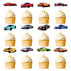 SAMOKA racing car cupcake toppers enhance themed desserts for celebrations