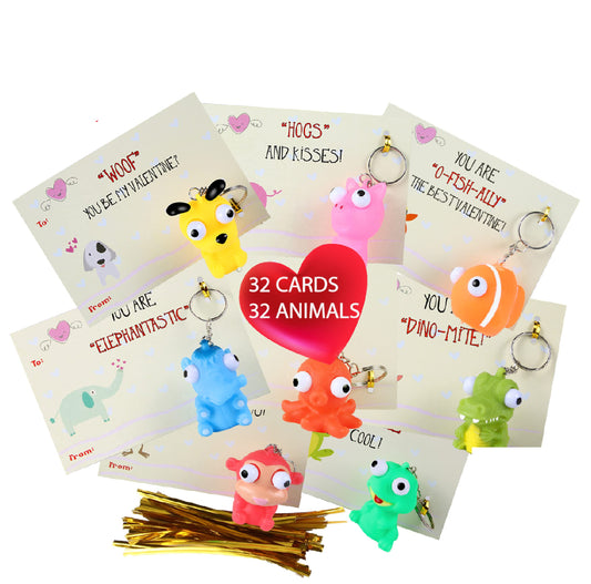 SAMRIKO pop-eye frog keychain on valentine card for backpack decor