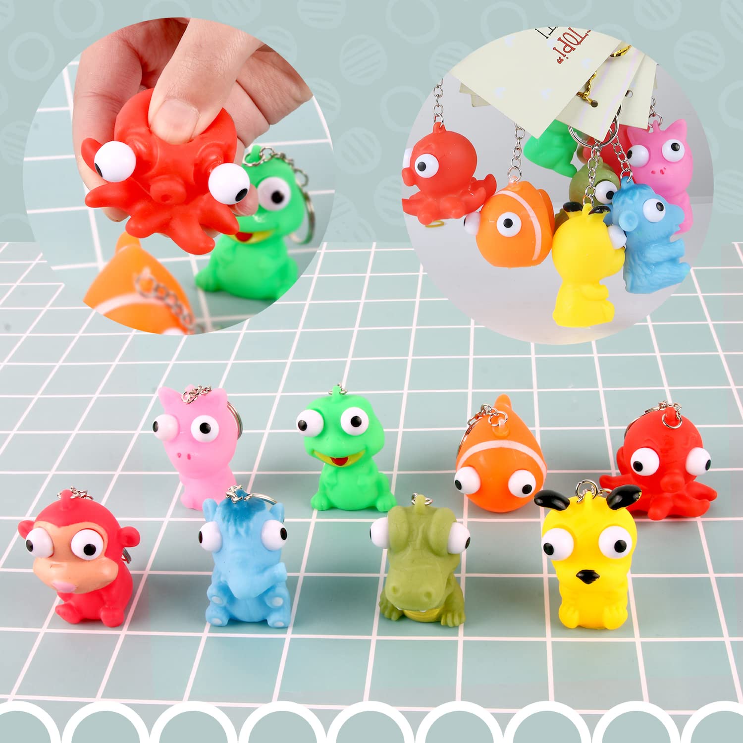SAMRIKO pop-eye pig keychain on valentine card easy classroom gift