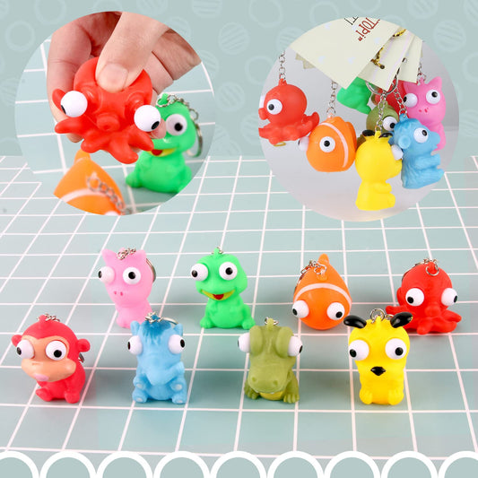 SAMRIKO pop-eye pig keychain on valentine card easy classroom gift